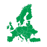 Icon of Europe representing pan-European healthcare logistics network