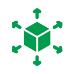 Icon representing logistics network expansion and distribution capabilities