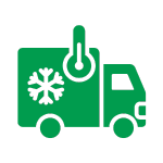 Icon representing cold chain transport for healthcare products