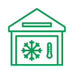 Icon representing temperature-controlled pharmaceutical infrastructure
